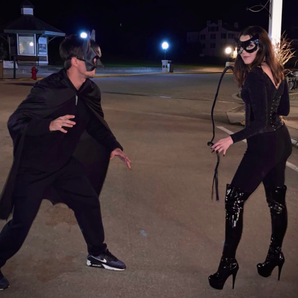 Catwoman whip, mask and leather pants